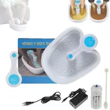 Ionen FußBad, Ionen Fussbad Detox, Elektrolyse Fußbad, Ionic Foot Spa Detox Becken Set, Detox Fußbad, Ionen-Fussbad-System, Tragbare Pedicure Foot Bathtub (B-mit Becken)