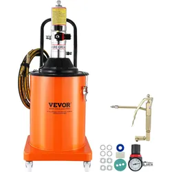 VEVOR Fettpumpe 20L Luftbetriebene Fettpumpe 0,6–0,8 MPa Aluminiumdruckguss-Pumpe -20-100°C Betriebstemperatur, Pneumatische Fettpumpe NPT-Anschluss Schmierfettpumpe Geeignet für 0-3# Fett