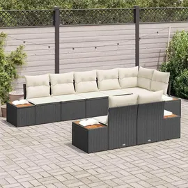 vidaXL Garten-Lounge-Set 8-tlg. schwarz