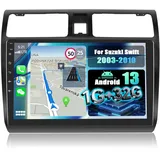 CAMECHO Android13 Autoradio mit Navi für Suzuki Swift(2003-2010),Doppel Din Radio mit 10,1 Zoll Bildschirm,Bluetooth RDS/FM GPS Navi Mirror Link WiFi und USB