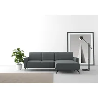 Ecksofa SIT & MORE "Bailando L-Form", grau (dunkelgrau), B:251cm H:84cm T:163cm, Sofas, Ecksofa, wahlweise mit Kopfteilverstellung und Vorziehsitz, motorisch