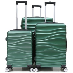 Cheffinger Kofferset Reisekoffer Koffer 3 tlg Hartschale Trolley Gepäck Reisetasche, (3 tlg) grün