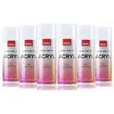 BigDean Sprühlack 6x Sprühfarbe Reinweiß, glänzend - Sprühfarbe Spraydose Acryllack