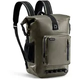 RIDEIRON Motorrad Rucksack Wasserdichter,Motorradrucksäcke für Herren,Rolltop Rucksack wasserdicht 500D PVC mit Computereinsatz fürs Reiten, Angeln, Reisen und den täglichen Gebrauch(Oliv,35L)