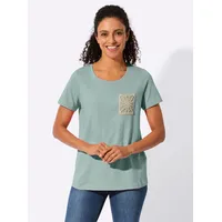 Inspirationen Kurzarmshirt INSPIRATIONEN "Kurzarm-Shirt", Damen, Gr. 52, kalkmint, 100% Baumwolle, unifarben, Rundhals, Shirts