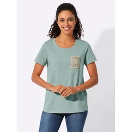 Inspirationen Kurzarmshirt INSPIRATIONEN "Kurzarm-Shirt", Damen, Gr. 52, kalkmint, 100% Baumwolle, unifarben, Rundhals, Shirts