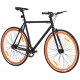 vidaXL Fahrrad mit Festem Gang Schwarz und Orange 700c 59 cm