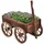 Costway Blumenwagen Holz 4 Räder braun