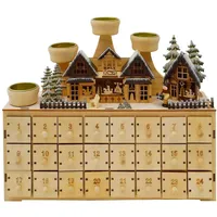 Hti-Living Adventskalender Weihnachtsmarkt zum Befüllen mit LED-Beleuchtung