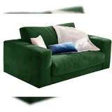KAWOLA Doppelsessel MADELINE Cord 170 x 86 x 0 cm Grün mit Kissen, Rollen