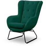 Fun Möbel Sessel Artemis Stoff Kronos 70 x 80 x 90 cm Grün mit Kissen
