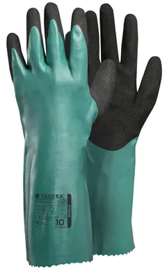 Chemikalienhandschuhe TEGERA 7361, Kat. III, grün/schwarz, Gr. 7 - grün/schwarz