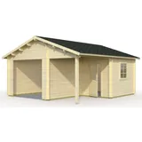 Palmako Roger ohne Tor 5,10 x 5,50 m natur inkl. Abstellraum ohne Dachpappe