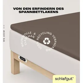 schlafgut Easy Spannbettlaken für Topper Jersey Elasthan 120 x 200 - 130 x 220 cm sand deep