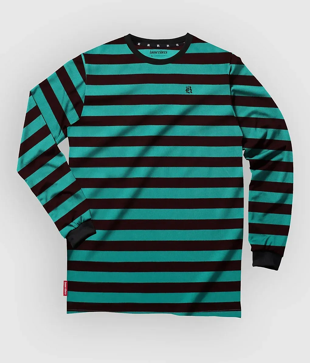 Loose Riders Austin Burgundy Long Sleeve Tech Tee blue Gr. L