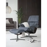 Stressless Stressless® Relaxsessel »Reno«, mit Cross Base, Größe S, M & L, Holzakzent Braun blau