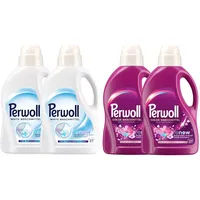 PERWOLL Flüssig Set 4x 27 WL (108WL) 2x Color Blütenrausch & 2x White 4x 1,35l