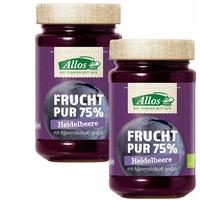 Allos Bio Frucht Pur 75 %, Heidelbeere 2x250 g Creme