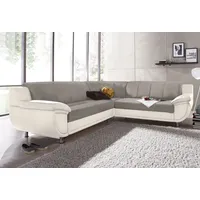 TRENDMANUFAKTUR Ecksofa "Rondo 3, zeitlos und modern, im Materialmix, L-Form", beige (beige, tan), B:267cm H:85cm T:247cm, Luxus-Microfaser ALCAZAR;Struktur fein;Kunstleder SOFTLUX / Struktur (77% Polyester; 23% Polyacryl), Sofas, Ecksofa, wahlweise Federkern für hohen 