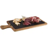 Servierbrett aus Akazienholz mit Schieferplatte LxB: 41 x 20 cm