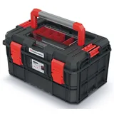 Prosperplast X BLOCK ALU LOG 30 Werkzeugkiste mit 2 Tragen und Trennwänden schwarz