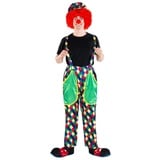 dressforfun Clown-Kostüm Herrenkostüm Clown August, Glänzende, bunte Latzhose grün L | L