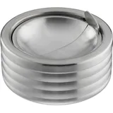 Relaxdays Windaschenbecher, Klappdeckel, draußen & drinnen, rostfreier Edelstahl, runder Ascher, HxD: 5,5 x 11,5, Silber