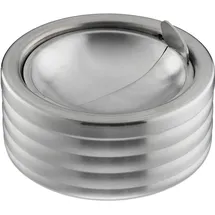 Relaxdays Windaschenbecher, Klappdeckel, draußen & drinnen, rostfreier Edelstahl, runder Ascher, HxD: 5,5 x 11,5, Silber
