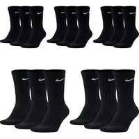 Nike Paar Herren Damen Sparset Tennissocken Sportsocken Laufsocken Paket Bundle SX4508 Weiß Schwarz Grau, Sockengröße:46-50, Farbe:weiß/grau/schwarz - 46