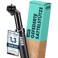 Aaron Spring Sattelstütze gefedert | 27,2, 30,9, 31,6 oder 34,9 mm | Schwarz - 31,6 mm