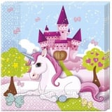 Procos 85673 - Servietten 33 x 33 cm, 20 Stück, Unicorn, Castle