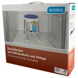 Eschenbach Duschhocker mit Soft-Drehsitz und Ablage blau