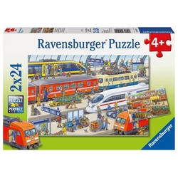 Puzzle Ravensburger Trubel am Bahnhof 2 X 24 Teile