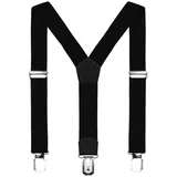 DonDon Hosenträger DonDon Kinder Jungen Hosenträger 2 cm schmal 1 - 5 Jahre (1-St) für Kinder, Y-Form, verstellbar mit Clipverschluß, elastisch schwarz