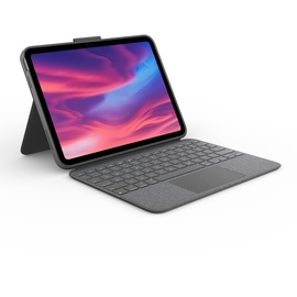 Logitech Combo Touch Tablet-Tastatur für iPad 10 2022 grau DE