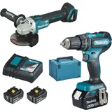 Makita DLX2334J Akku-Maschinenset inkl. MAKPAC + Akku-Schlagbohrschrauber (DHP485Z DGA504Z)