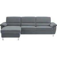 CALIZZA INTERIORS Ecksofa »Onyx L-Form«, Recamiere links oder rechts, wahlweise mit Bettfunktion, Breite 270 cm grau