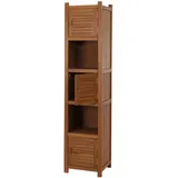 MCW Teak-Hochregal MCW-M87, Badschrank Badregal Badezimmer, hochwertiges B-Grade-Teak (Kernholz, 20-30 Jahre), 181x40cm