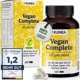 KUINEA Vegan Complex - All in one Vitamine I 4-MONATS-VORRAT I Vitamin B12 Vegan+D3+K2+B2+B9+B6 + Zink + Eisen + Selen + Jod + Natrium + Kalium - Vegan Vitamine, Vegan Supplements