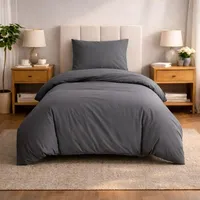 Komfortec Premium Superweiches Bettwäsche Anthrazit 155 x 220 cm + 80 x 80 cm