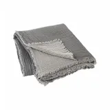 BLOMUS Decke Double, Wolldecke, Sofadecke, Kuscheldecke, Baumwolle, Steel Gray, 130 x 200 cm, 66534
