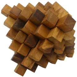 DILEMMA Großer Meteor aus Holz Form Puzzle Knobel Geduldspiel Denkspiel IQ-Spiel