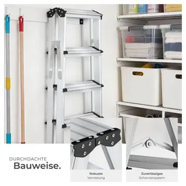 Tectake Doppelseitige Trittleiter 4 Stufen