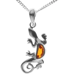 Kette mit Anhänger OSTSEE-SCHMUCK "Ostsee-Schmuck Kette mit Anhänger Echse Kette mit Anhänger Echse" Gr. 42, silber (silberfarben), Halsketten, Damen, 42cm, Silber 925 (Sterlingsilber), L: 42cm
