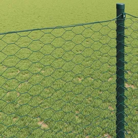 vidaXL Hexagonzaun 0,6 x 50 m Grün Kunststoff 2 St.
