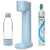 DAFI PushAir Saturator mit CO2-Kartusche + 0,7l Flasche Blau