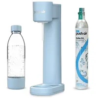 DAFI PushAir Saturator mit CO2-Kartusche + 0,7l Flasche Blau