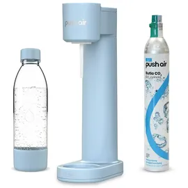 DAFI PushAir Saturator mit CO2-Kartusche + 0,7l Flasche Blau