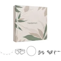 Heideman Schmuck-Adventskalender Summerbox Monaco silberfarben, Schmuckset mehrteilig Schmuck für Frauen - 5 Schmuckstücke silberfarben