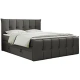 MKS Boxspringbett, PREMIUM 11 King 160/200 Dunkelgrau Kunstleder - H3,